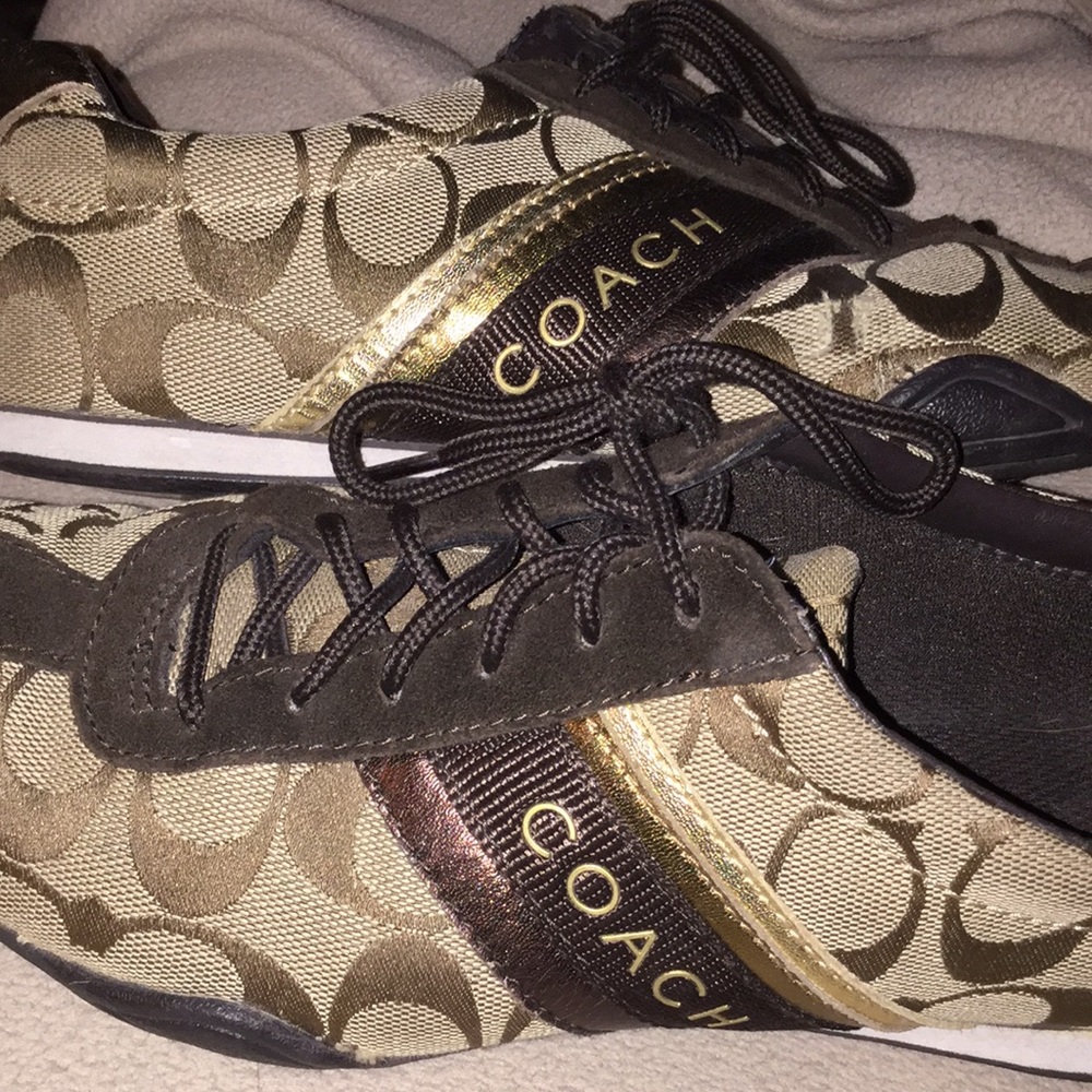 Coach; Suede, fabric shoes